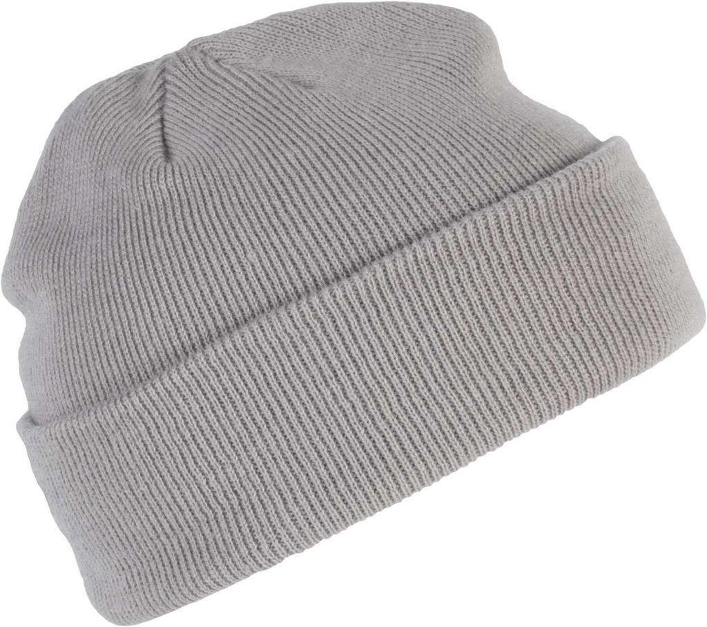 K-Up Herren Mütze Beanie Wintermütze Mütze Fleecemütze Strickmütze, Größe:U, Farbe:Light Grey