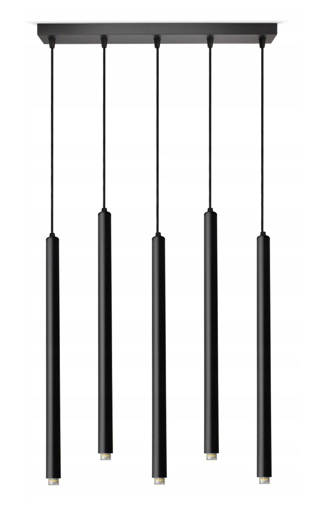 FKL DESIGN Home Deco Deckenlampe Deckenleuchte 5-flammig G9 Metall Lampenshirm Lampe aus Serie N853 (Schwarz, BZ5)