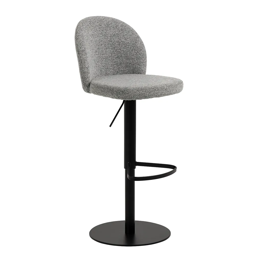 Tabouret de Bar Travis en Bouclé Gris - Confort Premium et Assise Douce