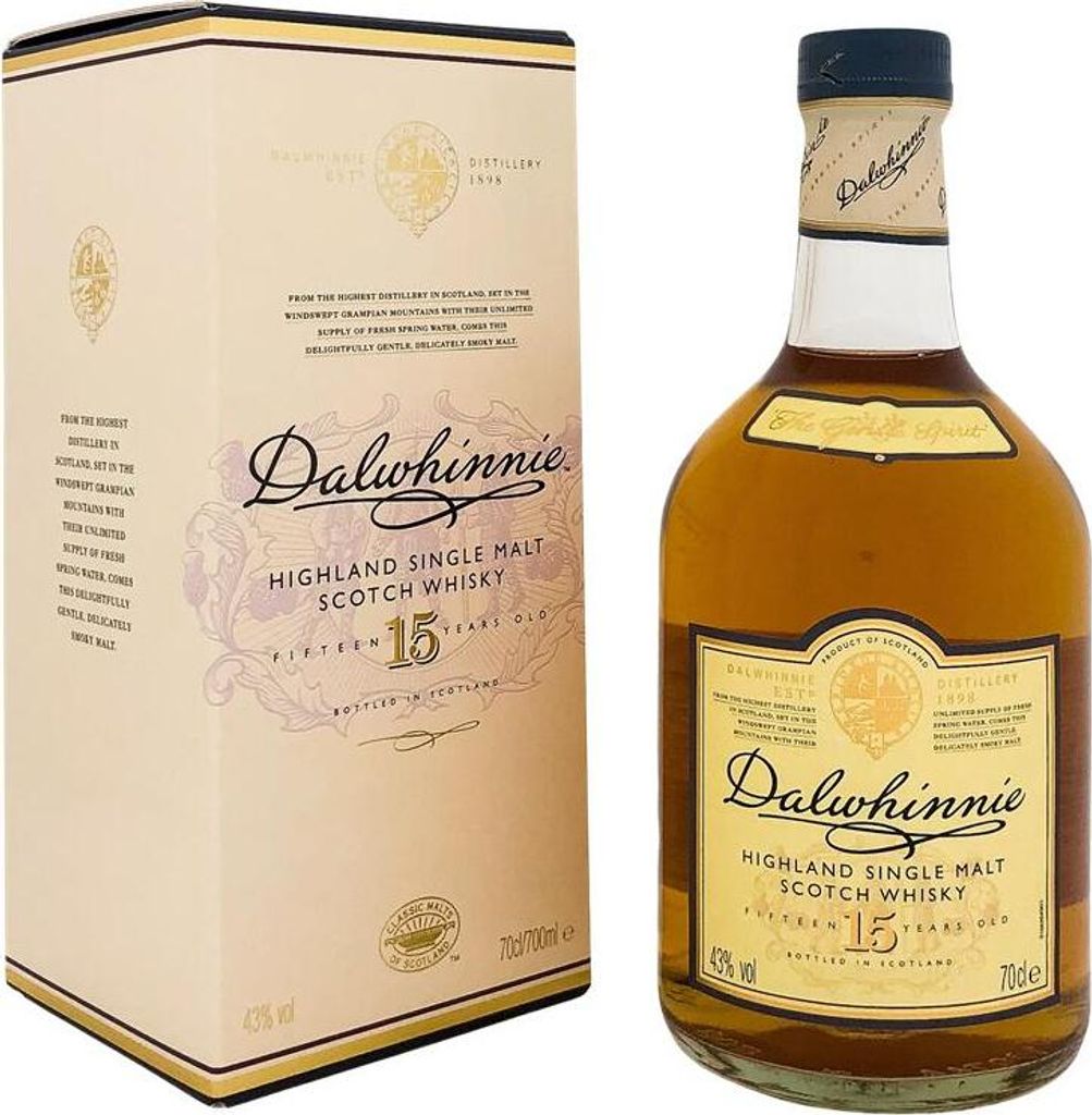 Dalwhinnie 15 anni Highland Single Malt Scotch Whisky in Immagine del prodotto 