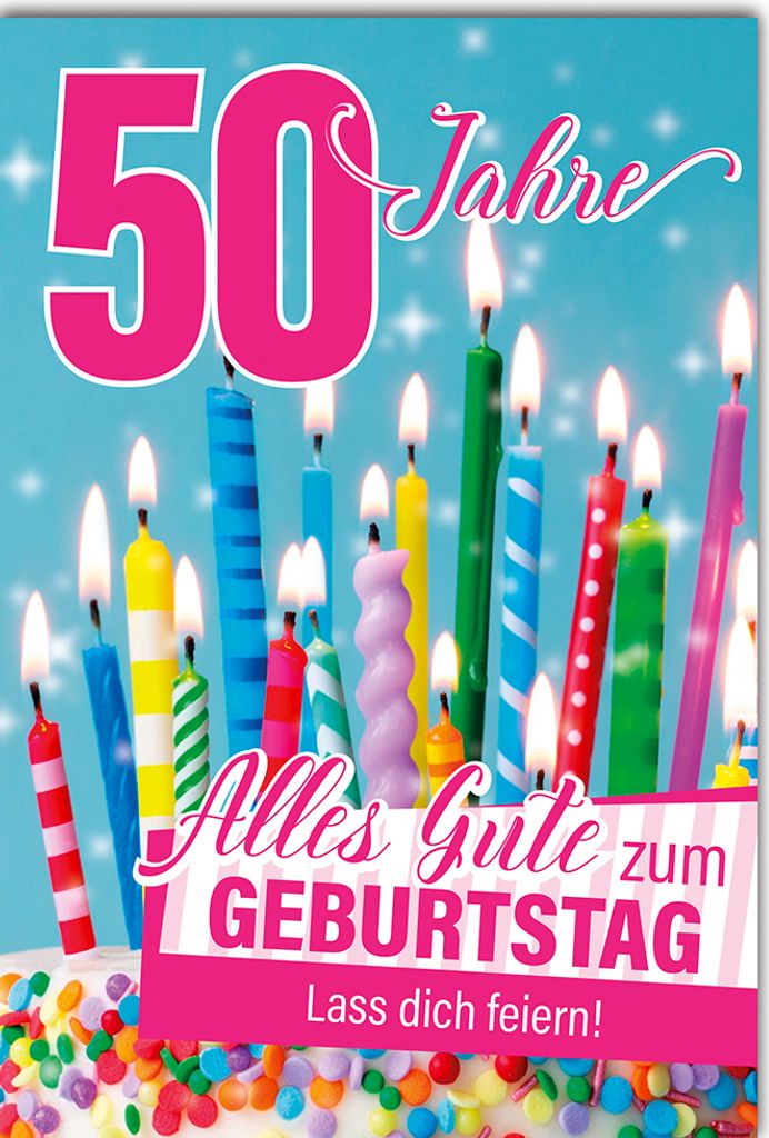 50. Geburtstag - Glückwunschkarte im Format 11,5 x 17 cm - Produktbild 