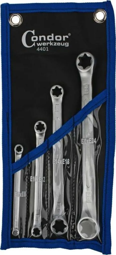 Clés à Anneaux Torx E6-E24 Idéal Réparation Moteur et Culasse 4 Pcs