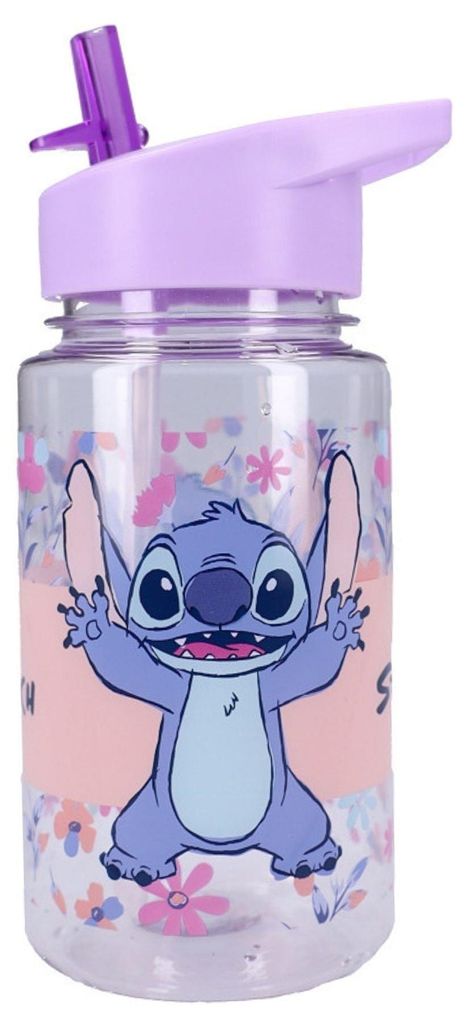 Disney Lilo & Stitch Trinkflasche für Kinder, auslaufsicher, mit Strohhalm, Blumenmuster