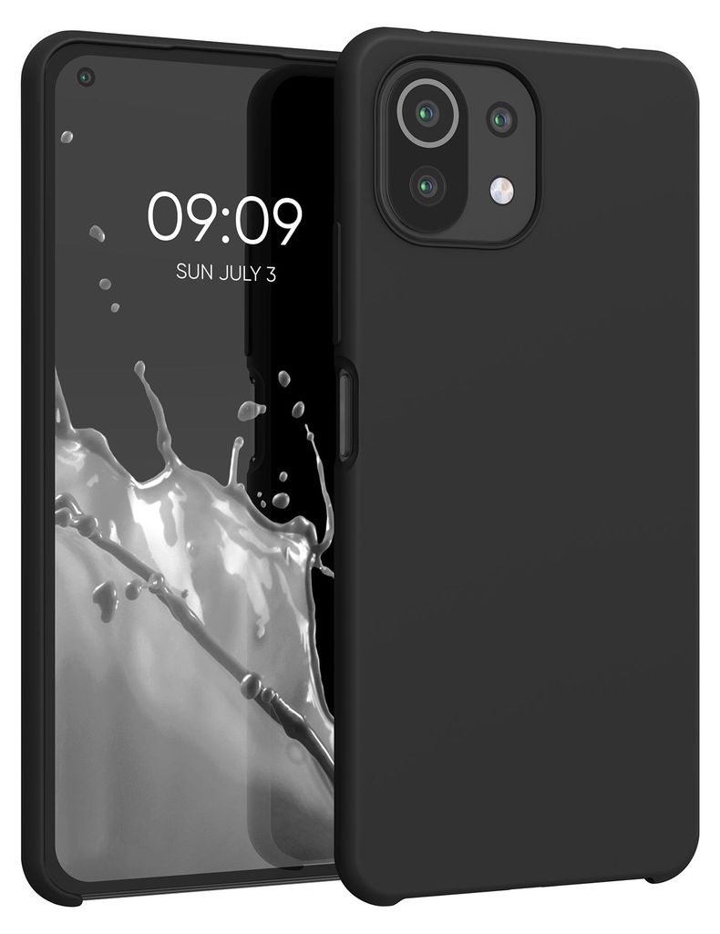 kwmobile Handyhülle für Xiaomi 11 Lite (5G) NE / Mi 11 Lite (5G) Hülle - Case Silikon - Kabelloses Laden - Schutzhülle Cover in Schwarz