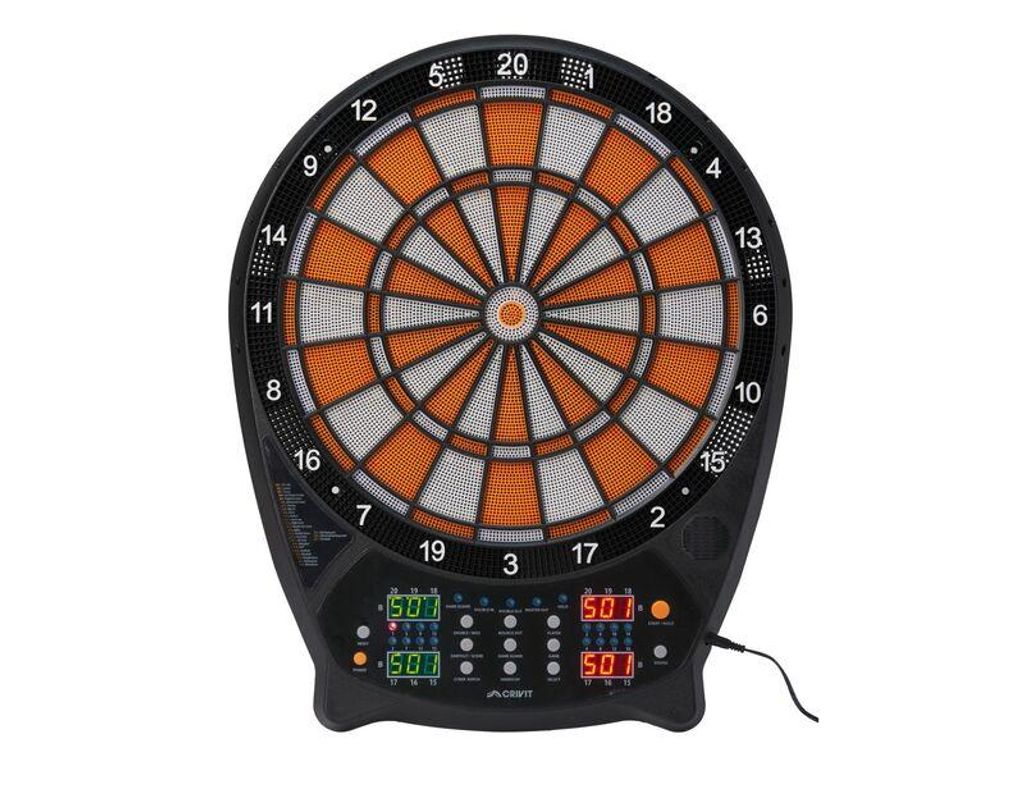 Crivit Elektronische LED-Dartscheibe Dartboard Dartspiel, orange