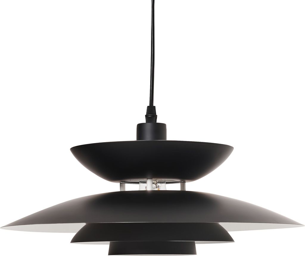 BELIANI Lampa wisząca czarna metalowy klosz klosz piętrowy Zdjęcie produktu 