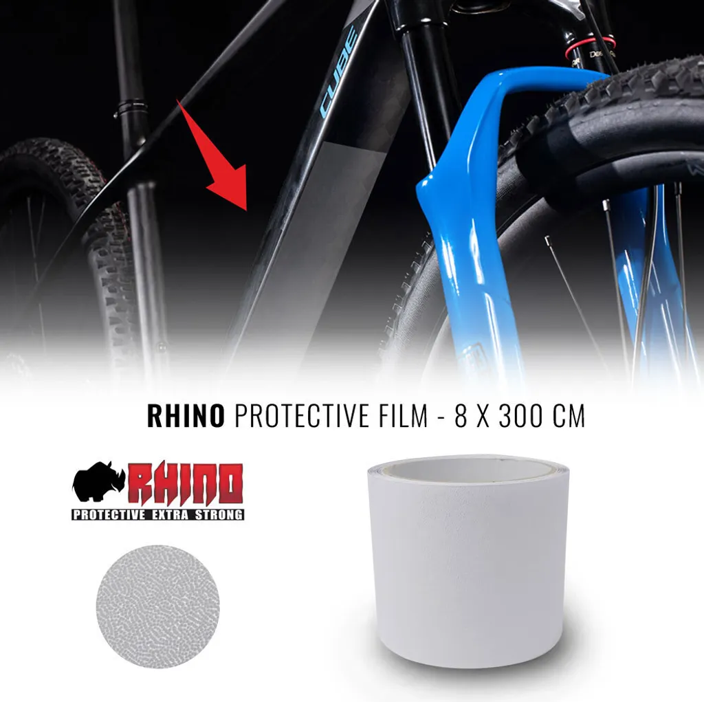 Film de Protection de Cadre VTT Rhino 8x300 cm - Protection Invisible