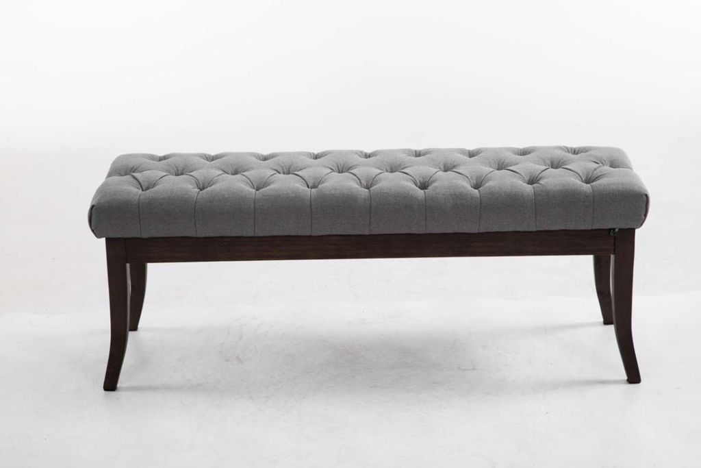 TPFLiving Sitzbank Romeo Stoff antik-dunkel 120 grau