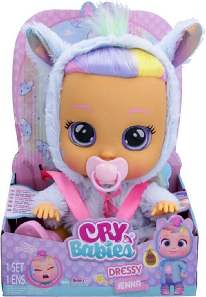 A Cry Babies Dressy Jenna doll in its packaging.