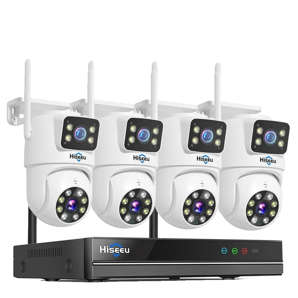 Surveillance Maison WiFi 3K sans Fil : Pack 4 Caméras et Enregistreur NVR