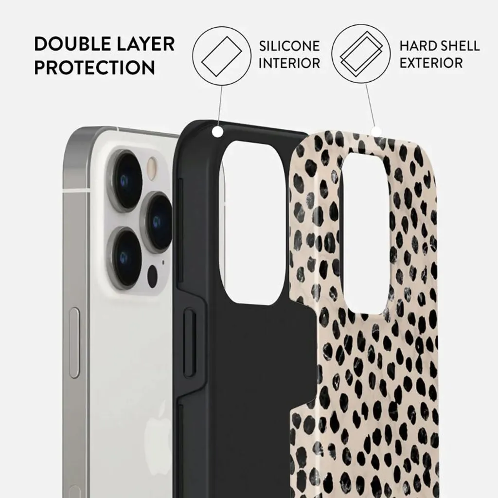 Étui de Protection iPhone 14 Pro Robuste Double Couche Beige Mat - 14