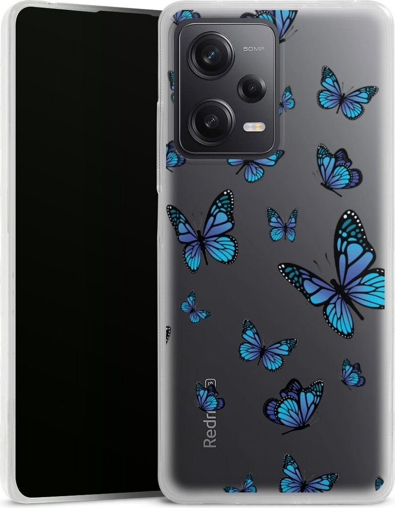 DeinDesign Slim Hülle für Xiaomi Redmi Note 12 Pro 5G Silikon Case Ultra Dünn Handyhülle Muster Schmetterling transparent