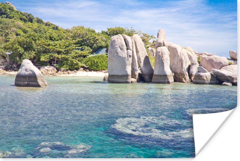 MuchoWow Poster Felsen im Wasser Ko Tao in Thailand 180x120 cm - Fotoplakat