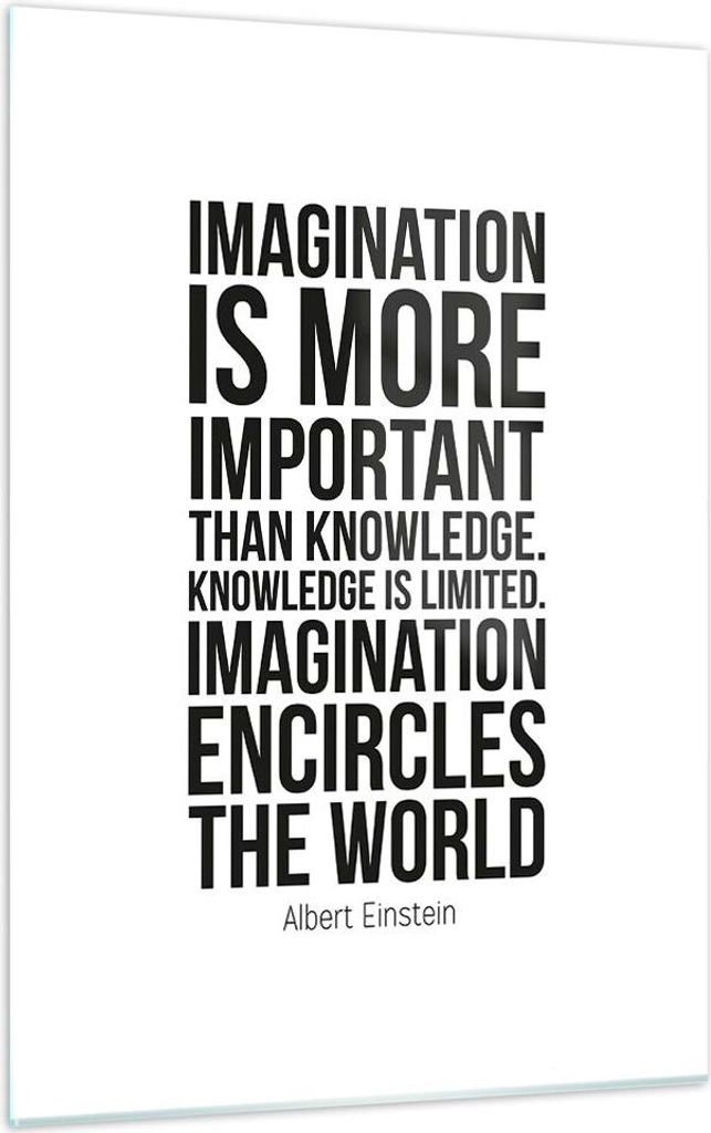 Bilder auf glas - Einteilig - Einstein Maxim Imagination - 50x70cm - Glasbilder - Wandbilder - Bilder - zum Aufhängen bereit - Wanddekoration aus ...