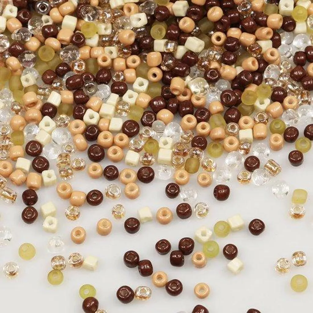 Perles en verre multicolores 4 mm marron et orange - Vrac 1200 pcs