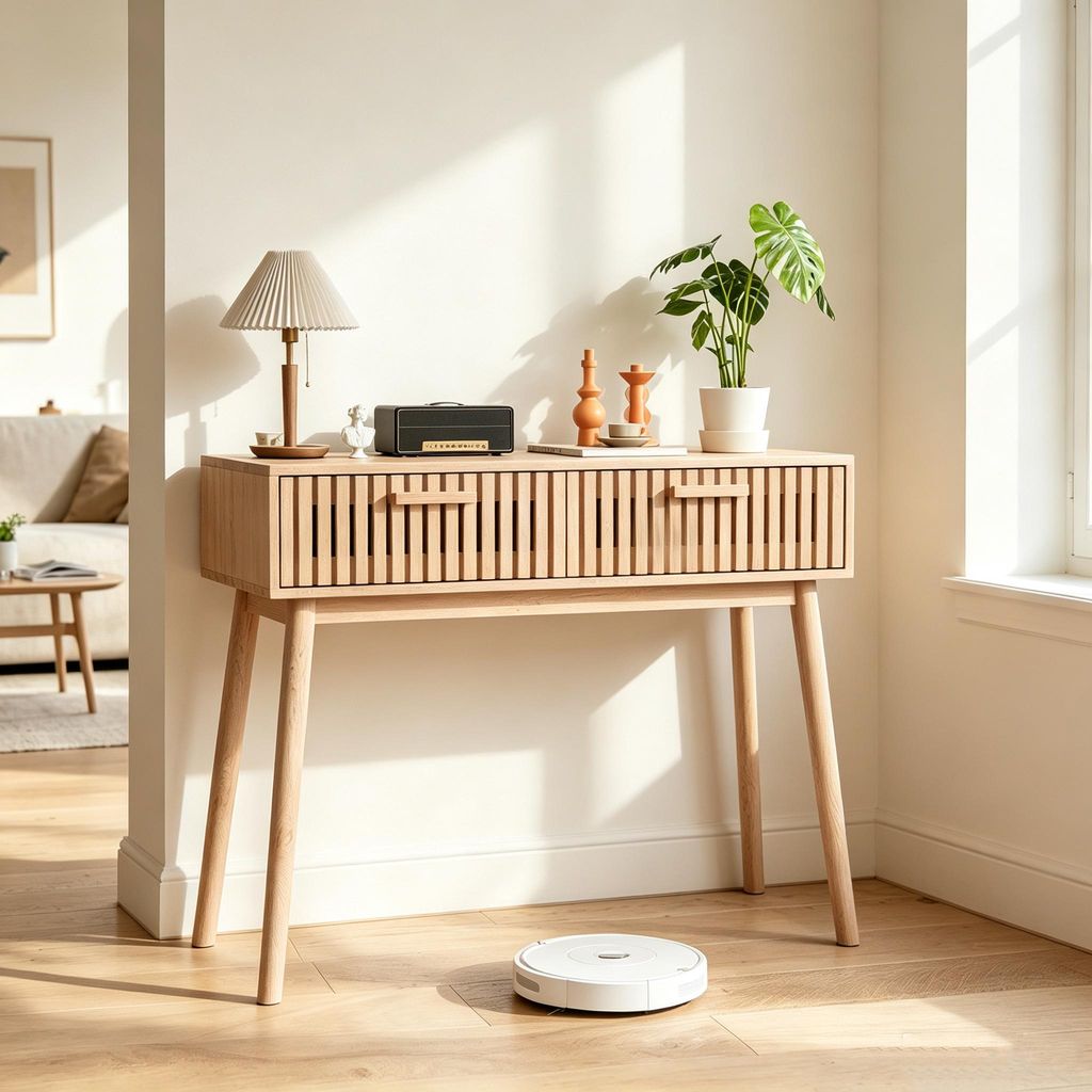 Tavolino consolle INONEFT con 2 cassetti, tavolino da Immagine del prodotto 