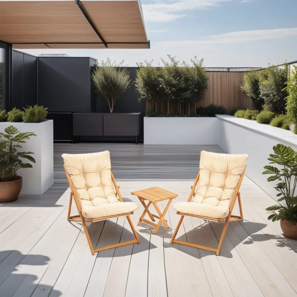 Skye Decor My005 Ensemble Table et Chaises Jardin 3 Pièces Bois Hêtre