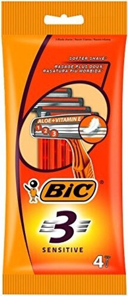 Bic 3 Sensitive Razors - Pack of 4