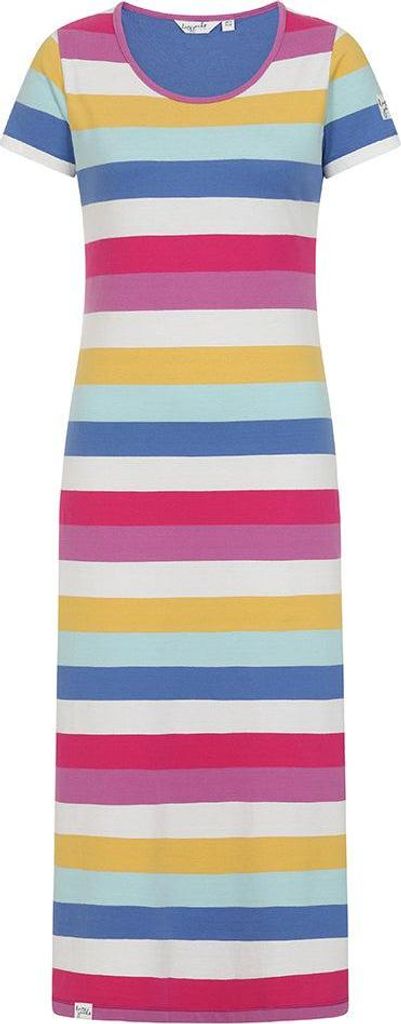 Lazy Jacks - T-Shirt-Kleid für Damen, Lang, Baumwolljersey LJ466 (40 DE) (Bunt)