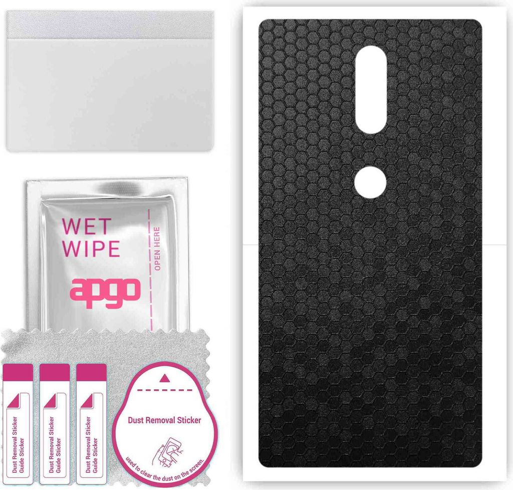 apgo Rückseite Schutzfolie, Skin, kompatibel mit Lenovo Phab2 Plus, Hinten Displayschutzfolie aus Vinylfolie, kratzfest, einfache Montage - Schwar...