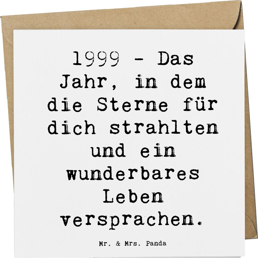 Mr. & Mrs. Panda Grußkarte Spruch 1999 Geburtstag - Weiß - Geschenk, Happy Birthday, faltkarte, Geburtsjahr, Glückwunschkarte, Glückwunsch, Eri...