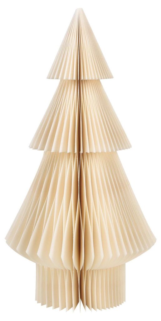 Papier Weihnachtsbaum weiß creme Weihnachtsdekoration 30 x 15 cm