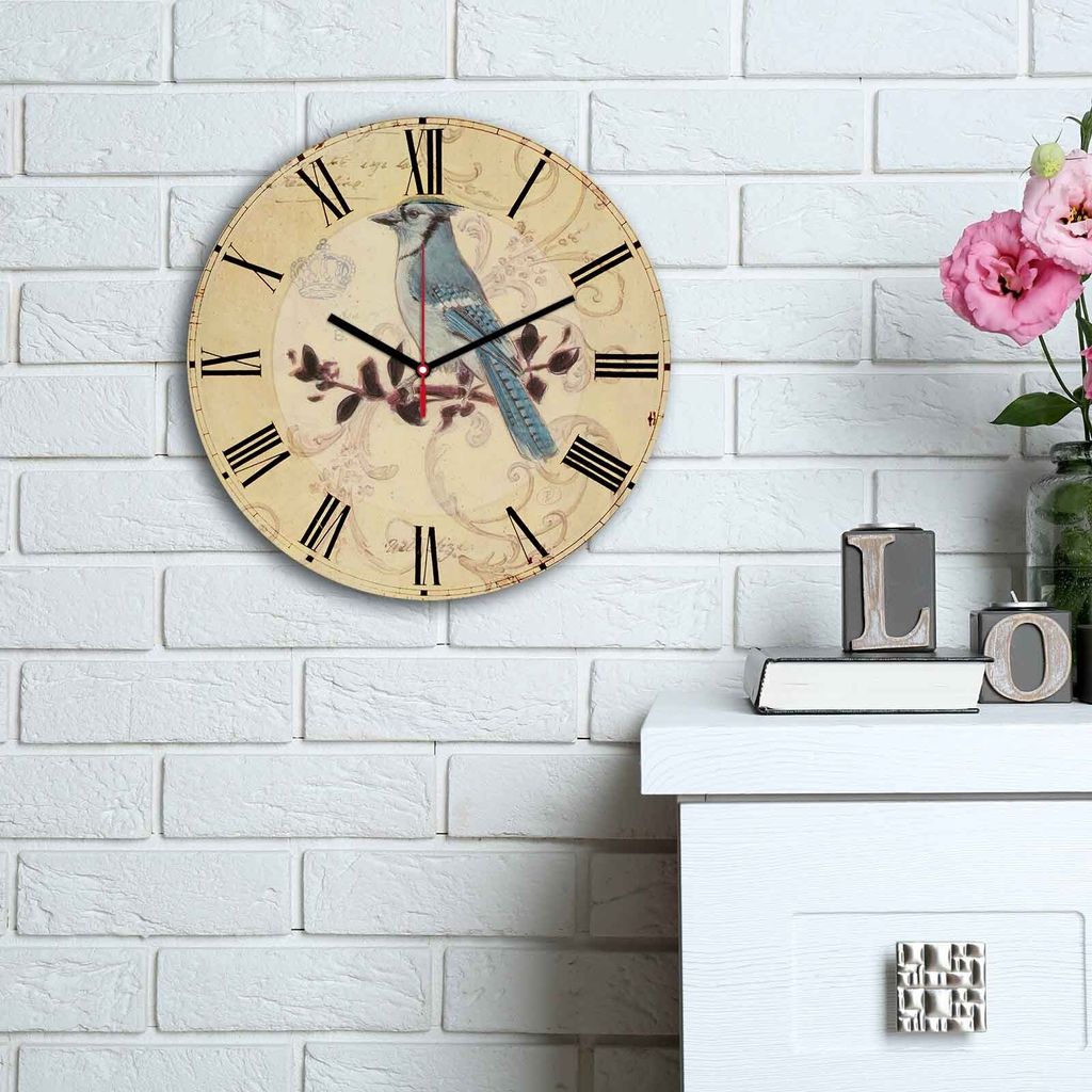 Opviq, 3030MS- HMA6172, Bunt, Wanduhren, 30 cm, 100% MDF (Dicke: 5 mm)