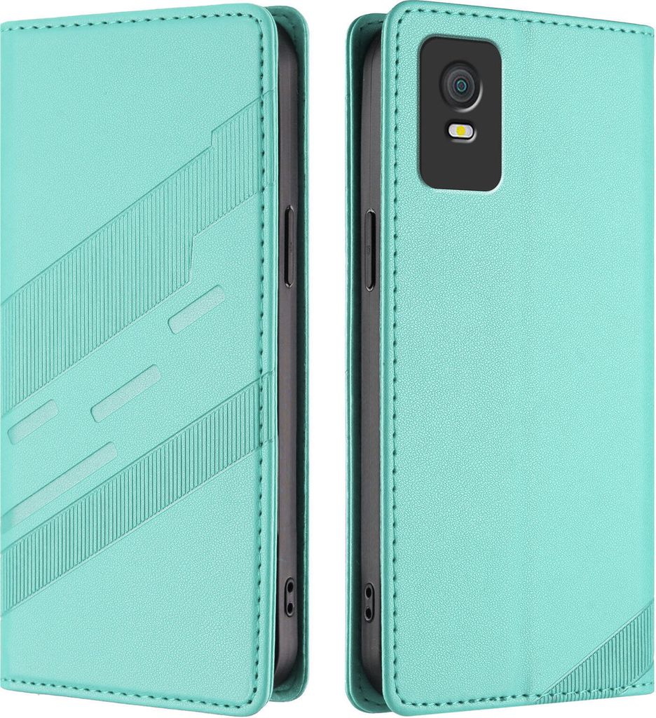 Hülle für TCL 403, Kunstleder Brieftaschen Handyhülle mit Kartenfach und Standfunktion Türkis