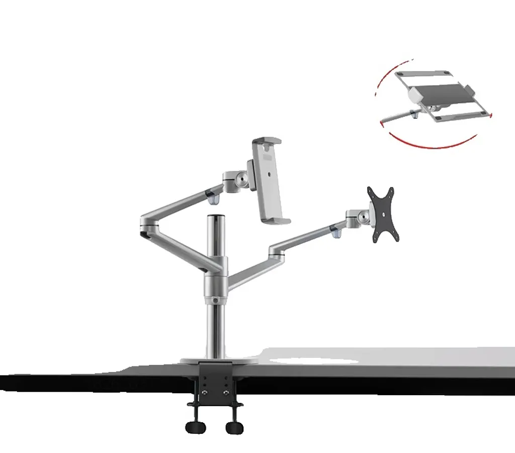 Bras articulé pour moniteur PC de 17 à 32 pouces rotation 360 argent