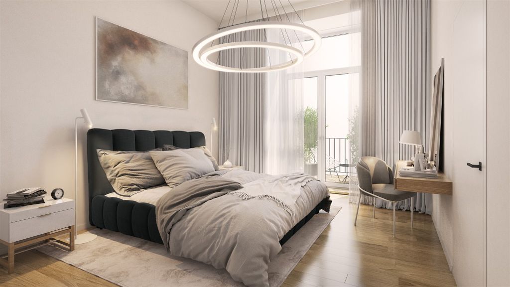 Polsterbett Doppelbett HEDA 140x200cm in Stoff Boston Schwarz