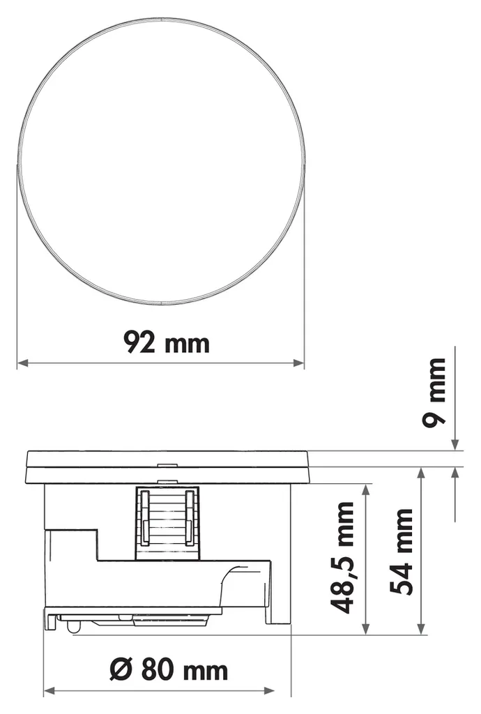 Naber Evoline Circle80 Hide 8031114 Prise Encastrable avec USB A+C