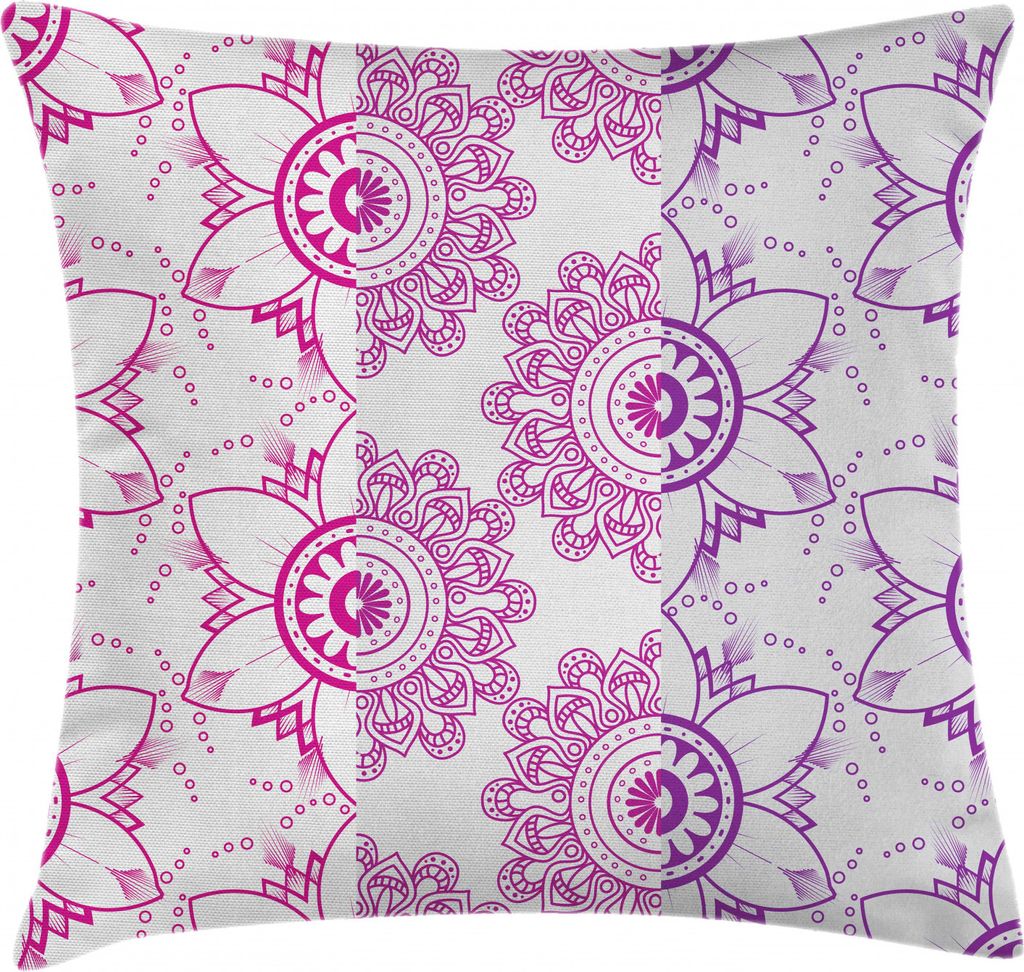 ABAKUHAUS Vintage Tribal Kissenbezug, Mandala wie Blumen, Kissenbezug Beidseitiges Muster Klarer Digitaldruck Farbfest mit Reißverschluss, 60 x 60...