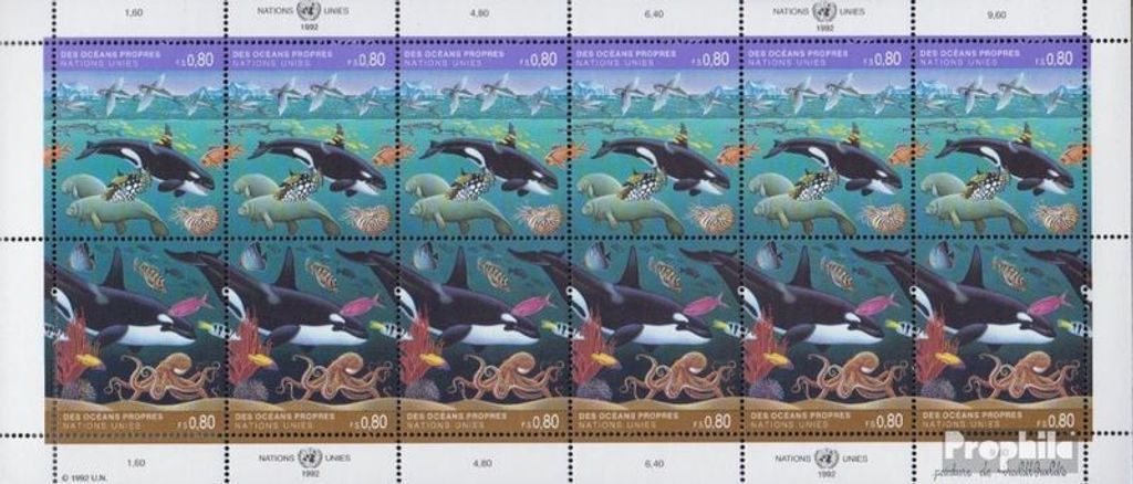 Briefmarken UNO - Genf 1992 Mi 213-214Klb Kleinbogen (kompl.Ausg.) gestempelt Saubere Meere