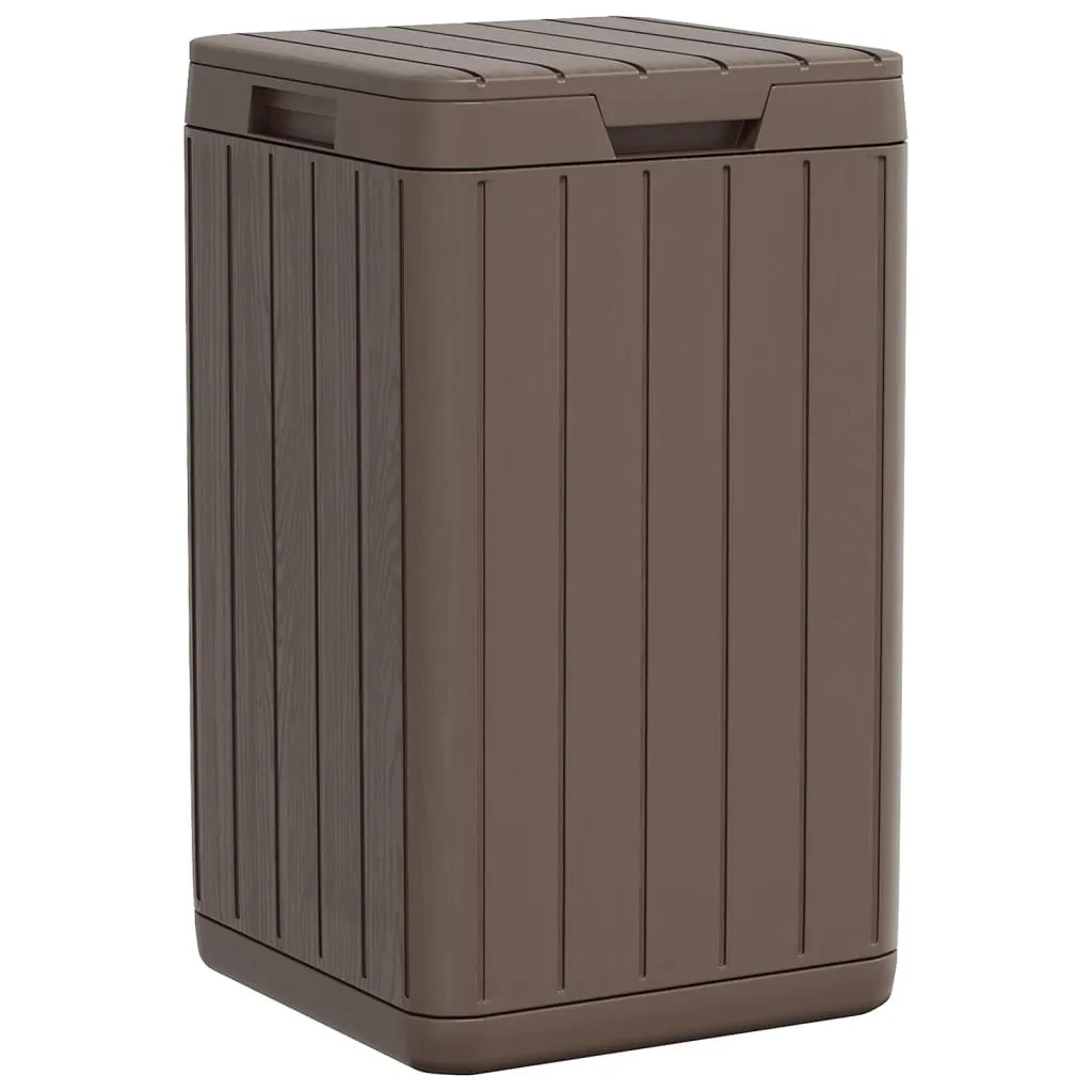 Poubelle d'extérieur marron en PP résistante aux intempéries 38 cm
