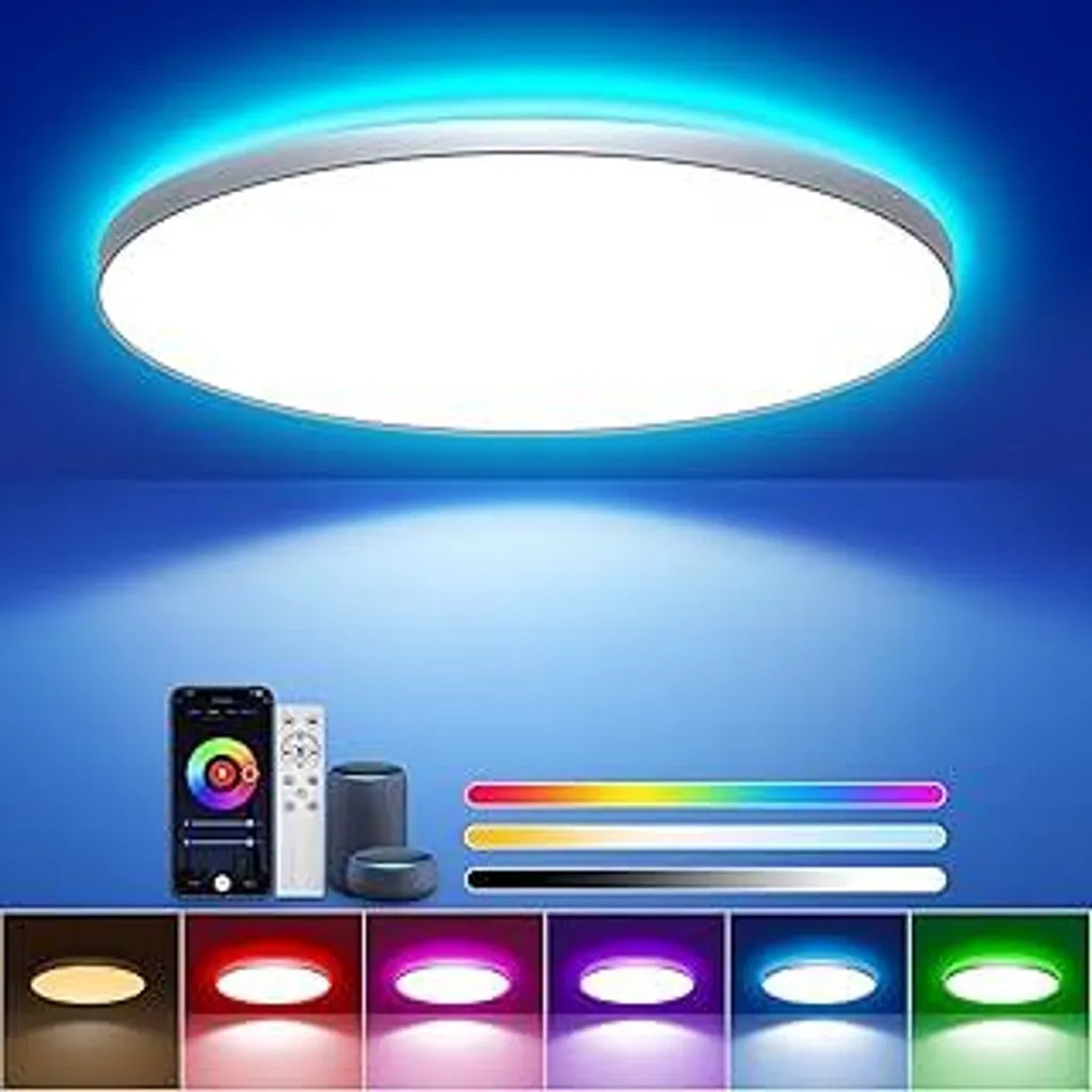 Plafoniera LED Smart 36W Economica RGBIC | Ø30cm Dimmerabile Smart