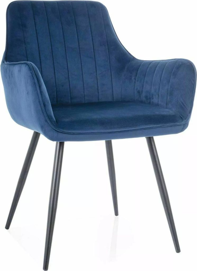 VANGELI Polsterstuhl für Esszimmer - blau/schwarz