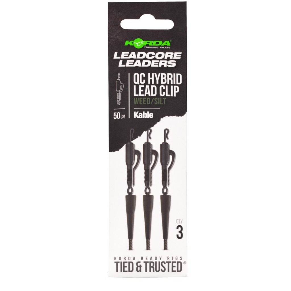 Leadcore Korda Kabelführung Hybrid Lead Clip QC Swivel Weed 50cm