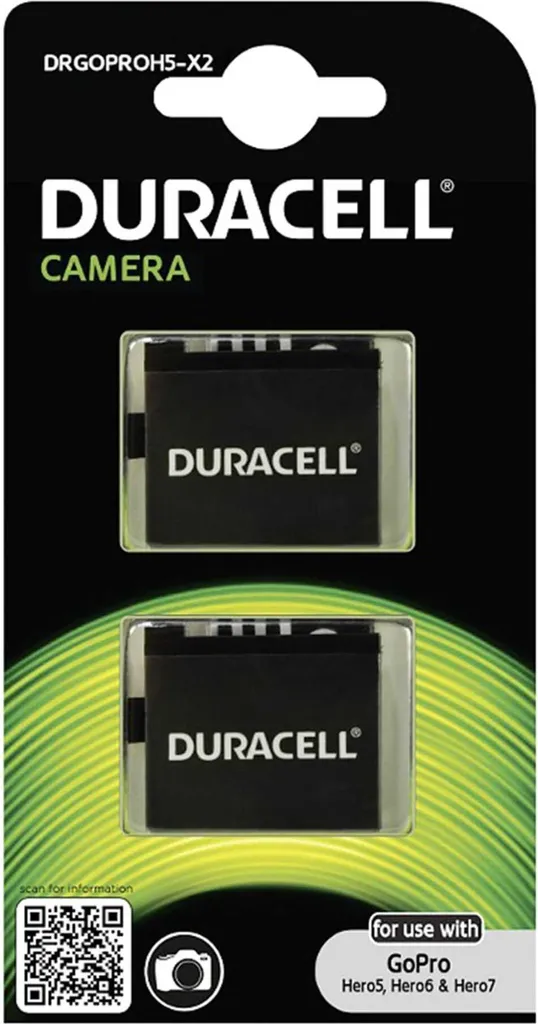Batterie Duracell pour GoPro Hero 5 6 7 : Solution Anti-Panne 1250 mAh x2