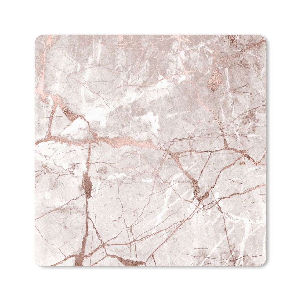 MuchoWow Mauspad Mousepad Marmor - Rosa - Rose - Gold 20x20 cm - Mousepads - Maus Mat - Pad - Mausunterlage - Desk Mat - Bureauartikeln