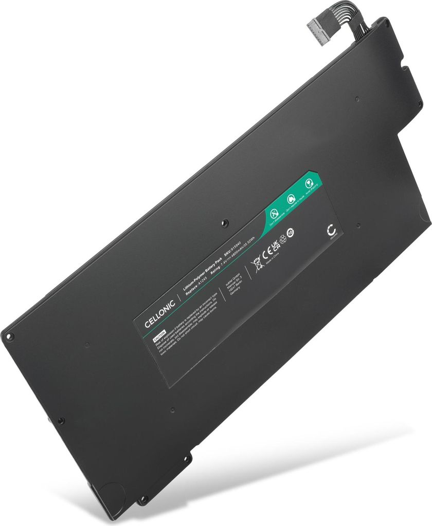CELLONIC 1x Akku für Notebook Kompatibel mit Apple MacBook Air 13 - A1237, MacBook Air 13 - A1304, A1237 - (4800mAh, 7.4V)