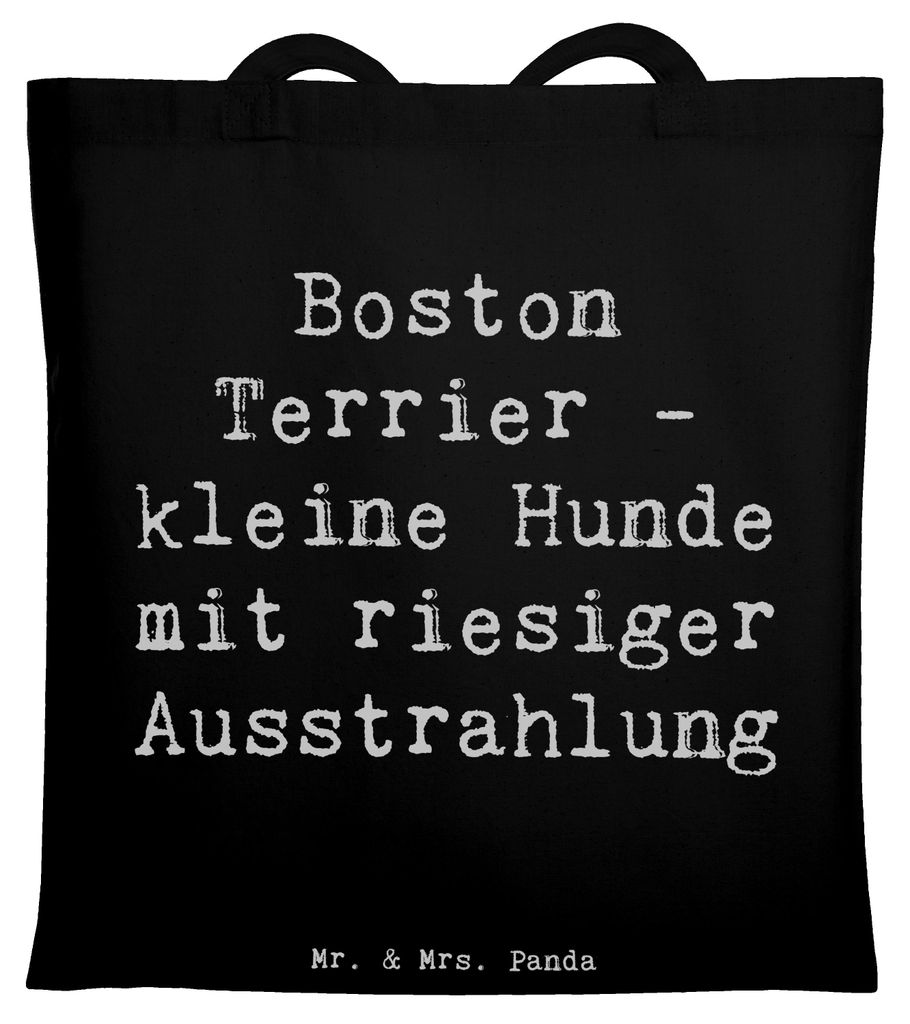 Mr. & Mrs. Panda Shopping Tasche Spruch Boston Terrier - Schwarz - Geschenk, Beutel, einzigartiger Charakter, Tote Bag, Schatztruhen, Hunderasse, H...