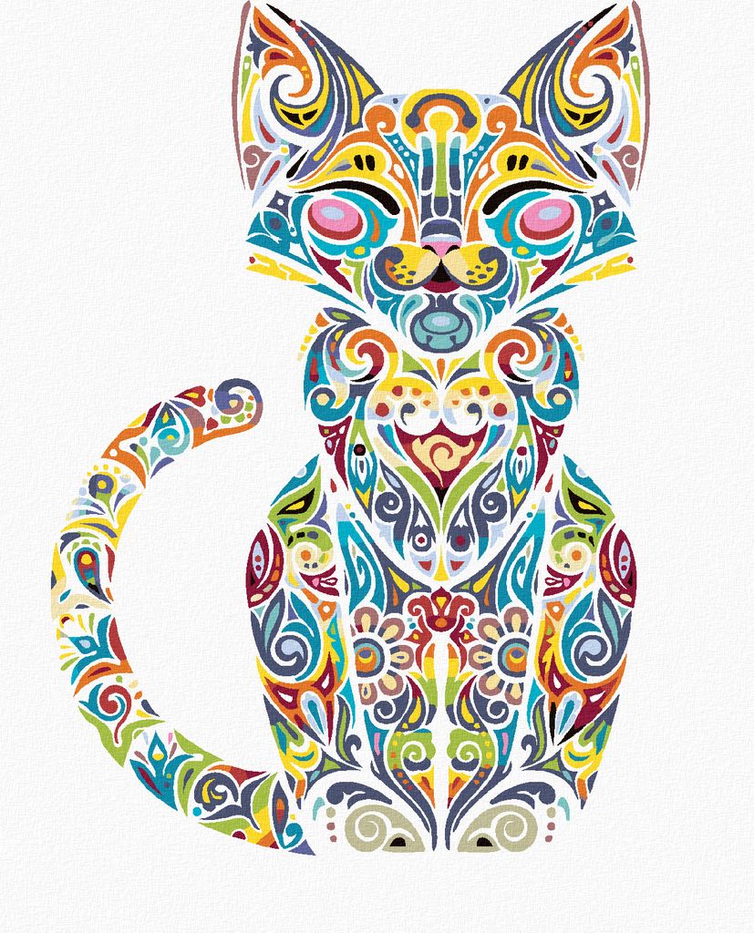 Zuty - Malen nach Zahlen - MANDALA KATZE, 40x50 cm, mit Keilrahmen (bereits gespannt)