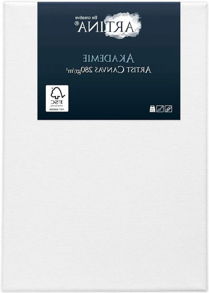 Toile 100% coton 280g/m² 50x70 cm haute qualité pour beaux-arts