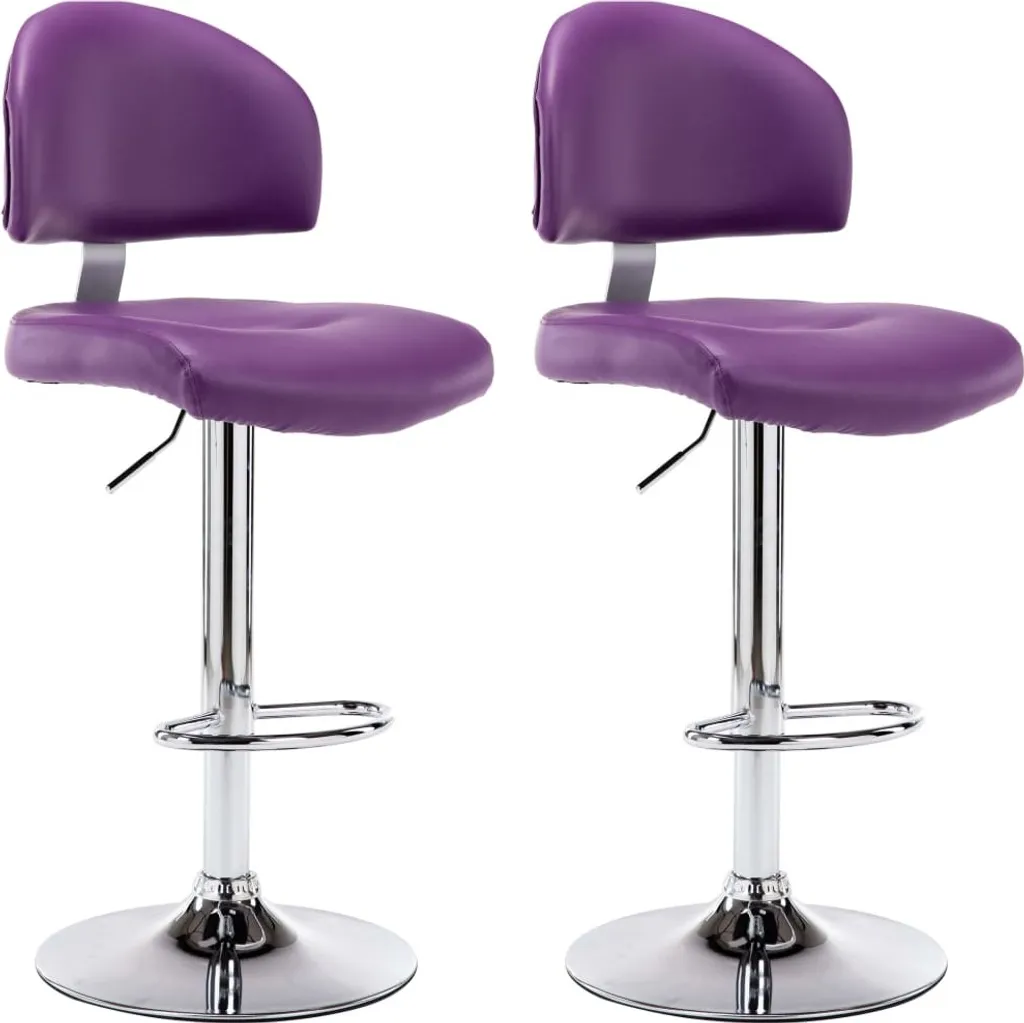 Tabouret de Bar pour Îlot de Cuisine Lilas et Confortable en Simili - x2