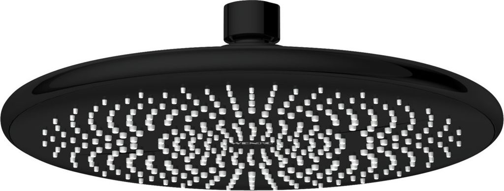 WENKO Regendusche Brausekopf WATERSAVING Ø22,5cm Rund Duschkopf Schwarz Wellness