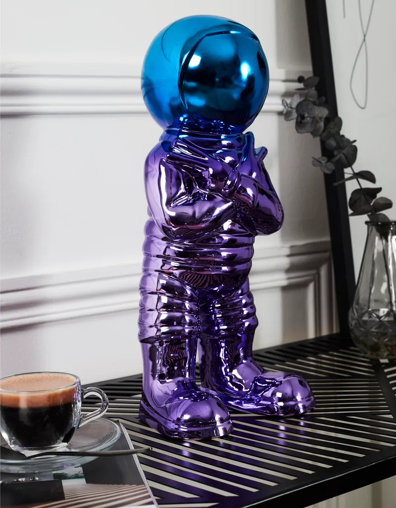 Astronaute Electroplate H33cm - Statuette Décorative Design Argentée - 9