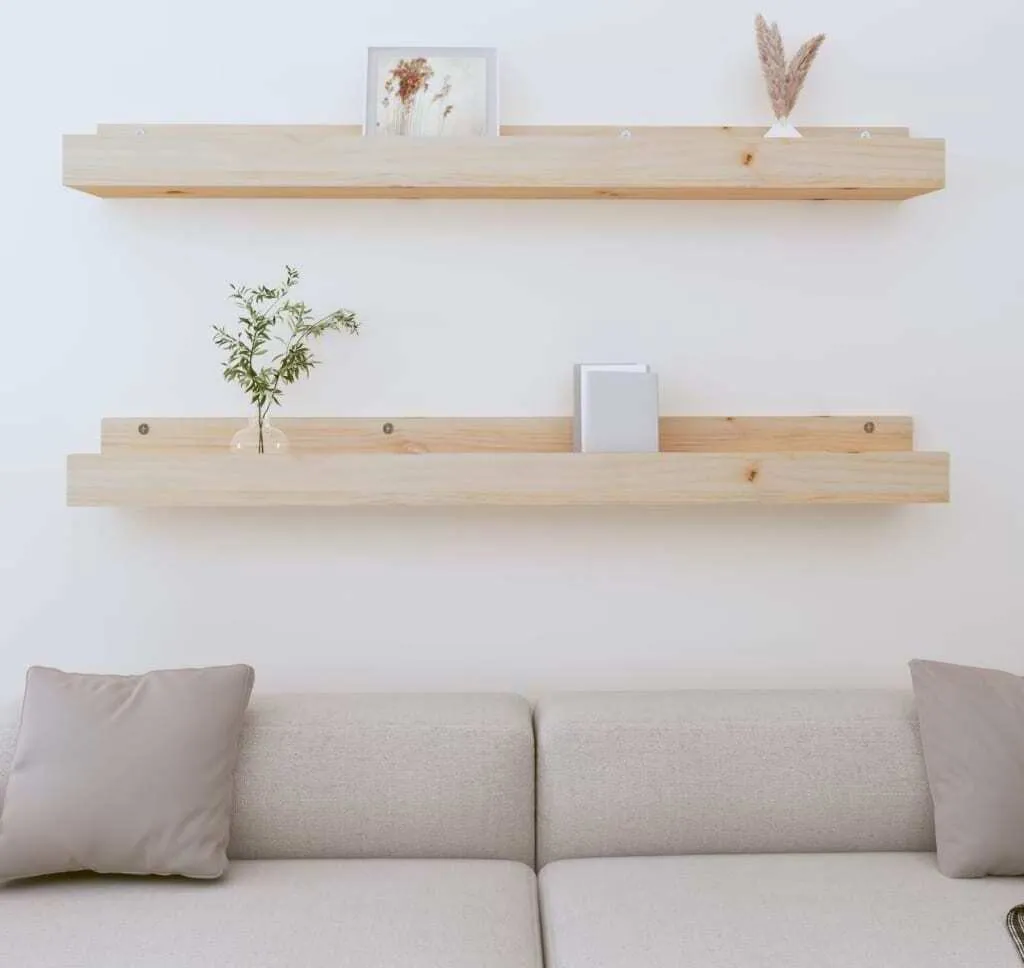 Set 2 Mensole 110cm Pino Massiccio | Mensole da Parete The Living Store