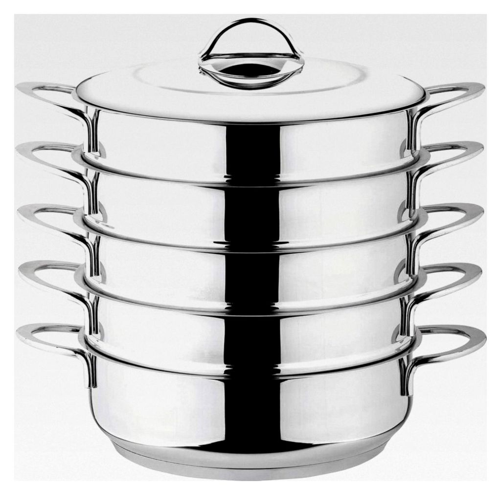 Dampfkocher Set aus Edelstahl mit Edelstahldeckel (24 cm)