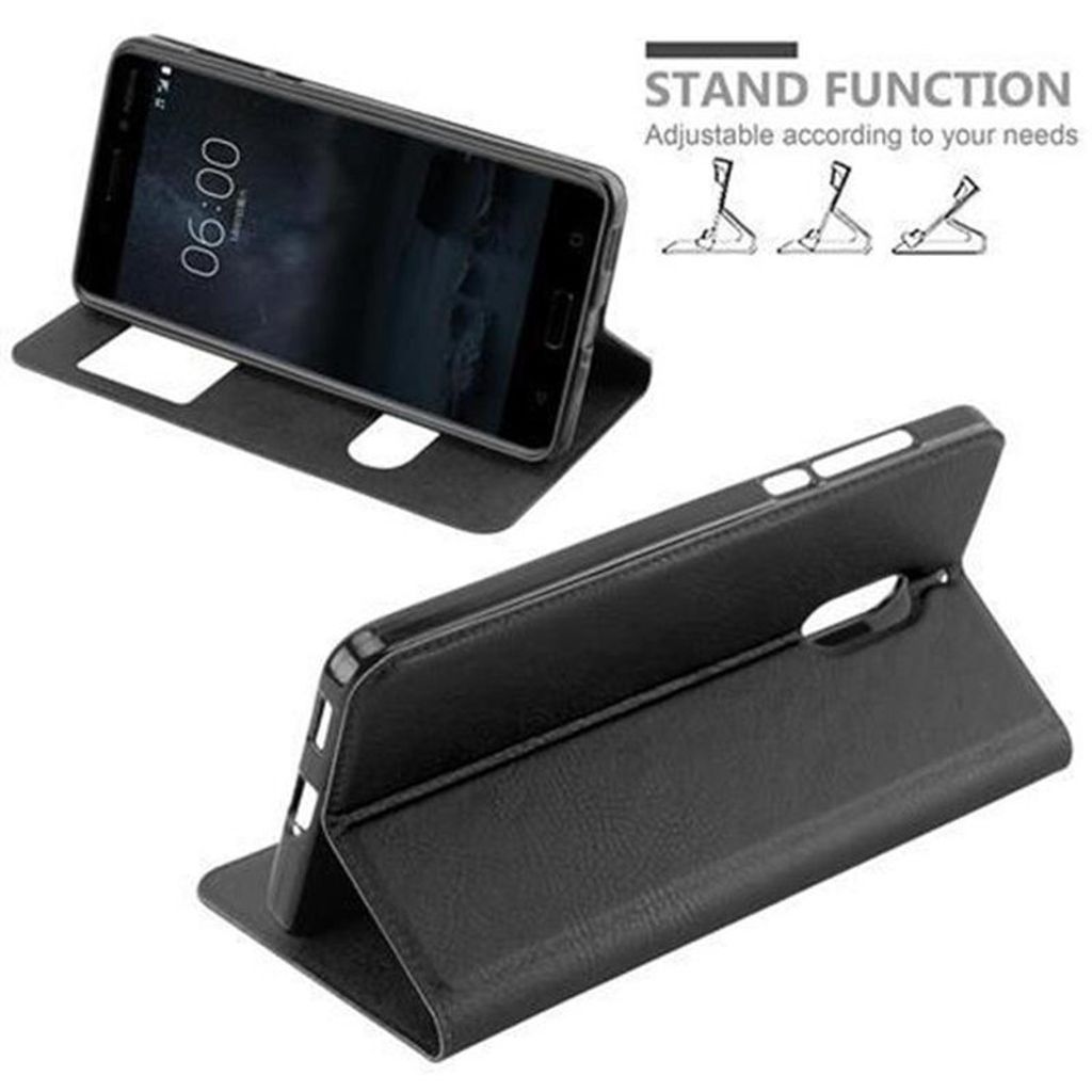 Custodia Flip Cadorabo Per Nokia 6 (2017) In Pelle Sintetica Nera Con Chiusura Magnetica - 4