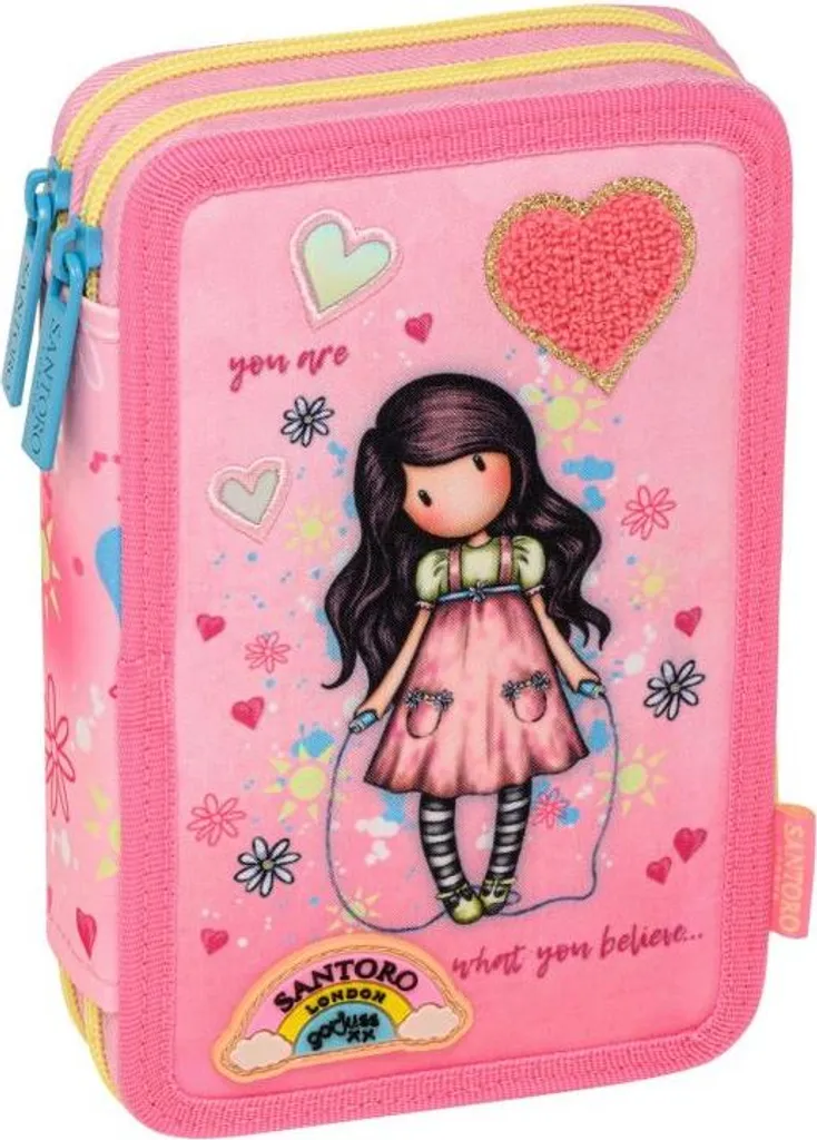 Santoro Gorjuss Skipping Rope astuccio per matite con contenuto e due scomparti